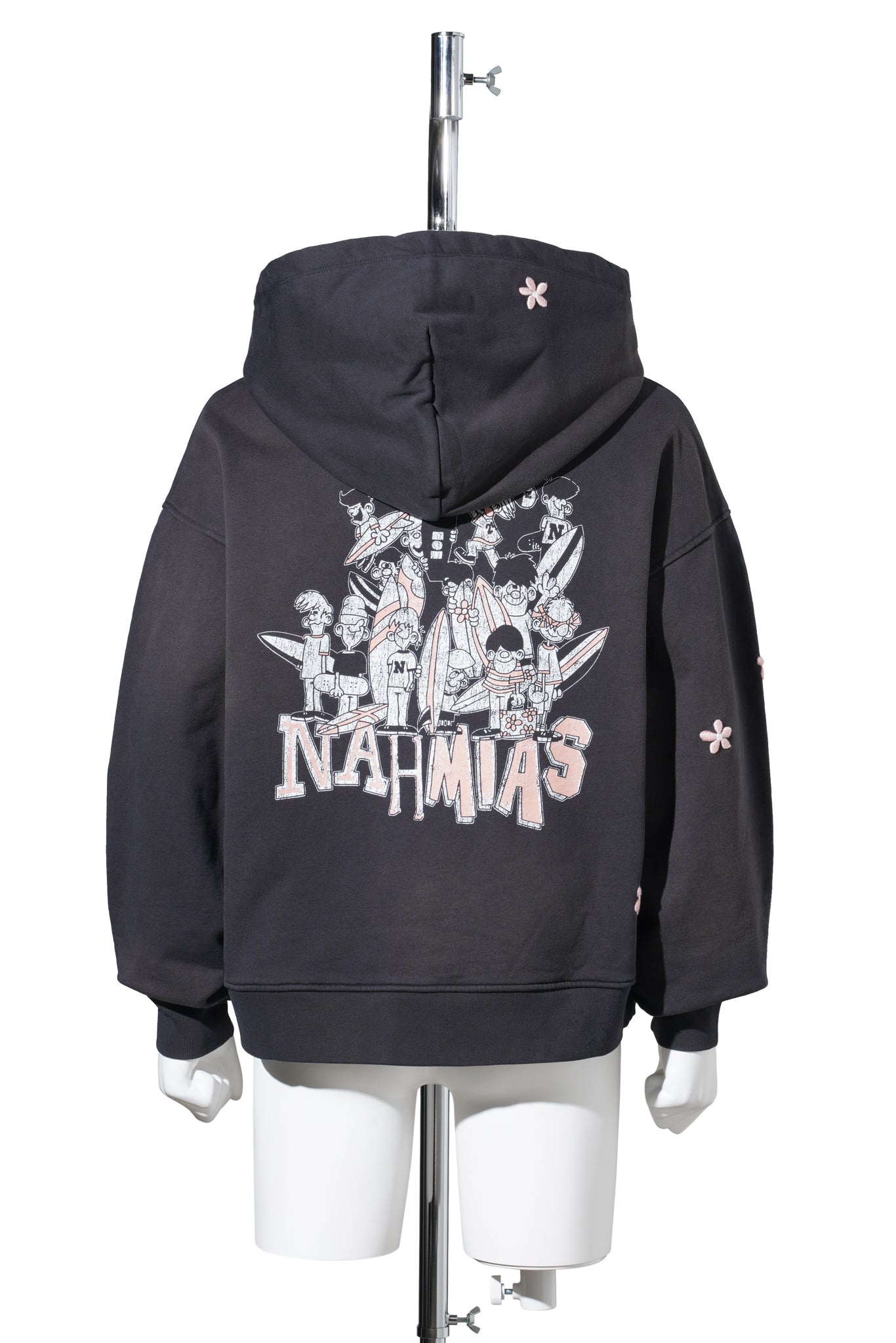 FLOWER GROMS ZIP UP HOODIE / ABLK:AGED BLACK