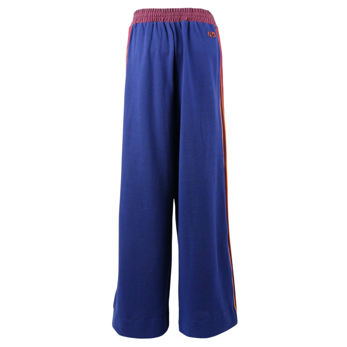 WIDE LEG TRACK PANT / NAVY/BURGUNDY