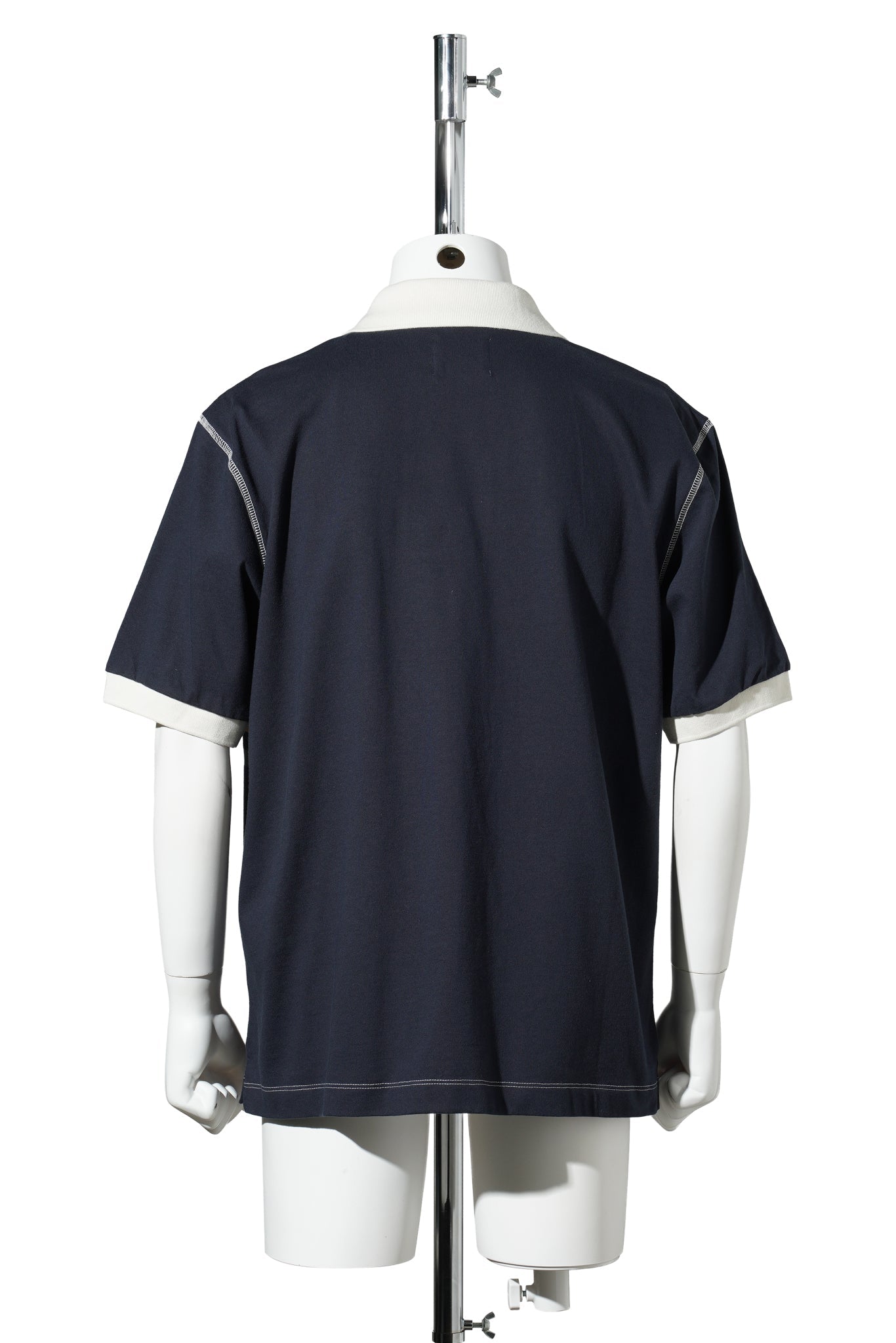 S/S STRIPED RUGBY POLO / NAVY