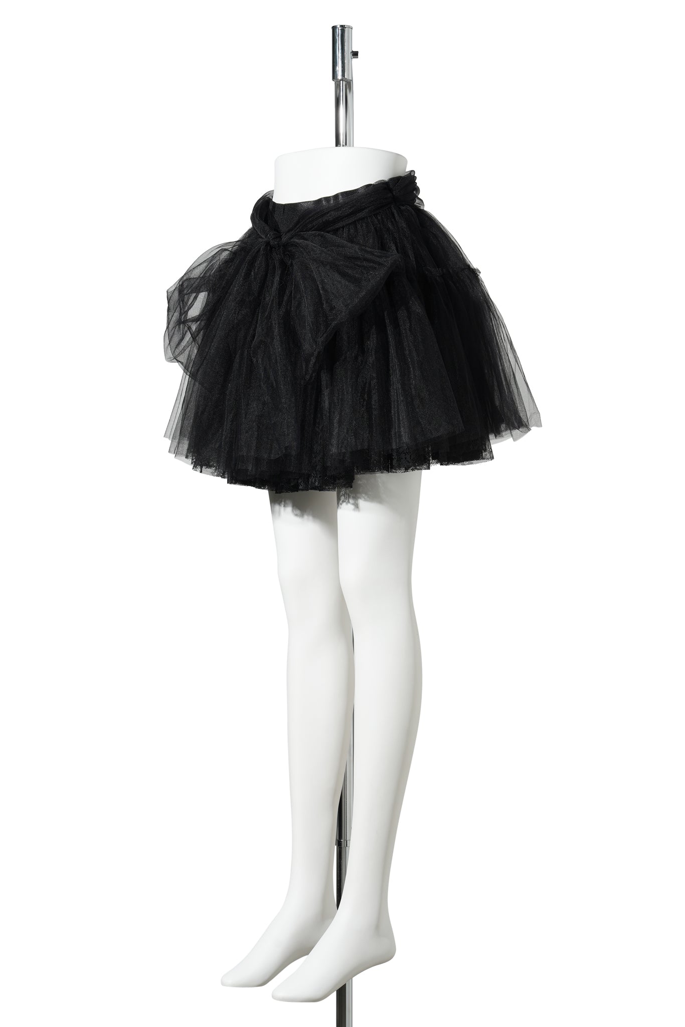 BOW TULLE LACE BALLET SKIRT / BLACK