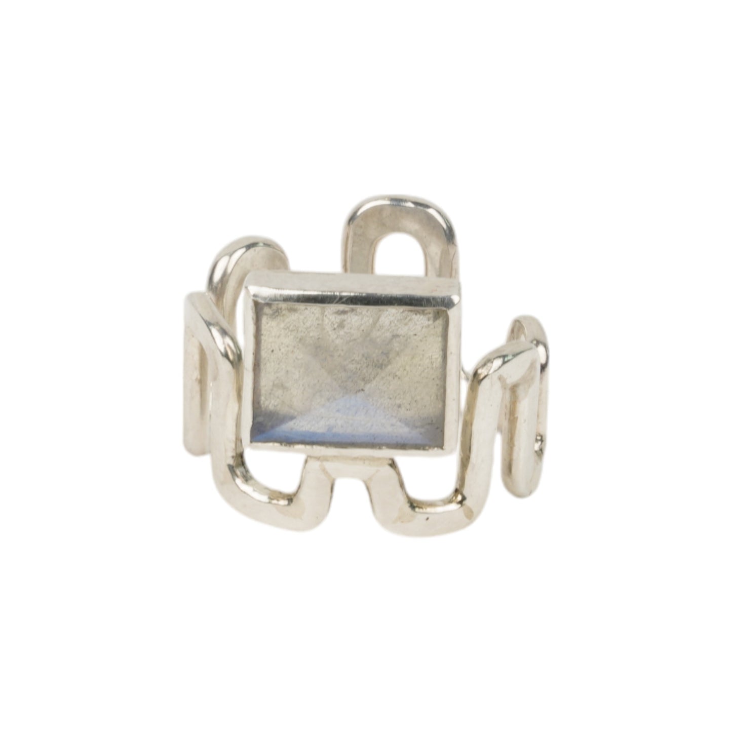 ABSTRACT RING WITH PYRAMID LABRADRITE