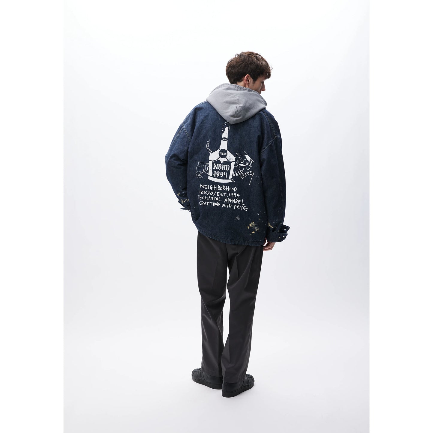 CORDUROY COLLAR WASHED COVERALL JACKET / INDIGO