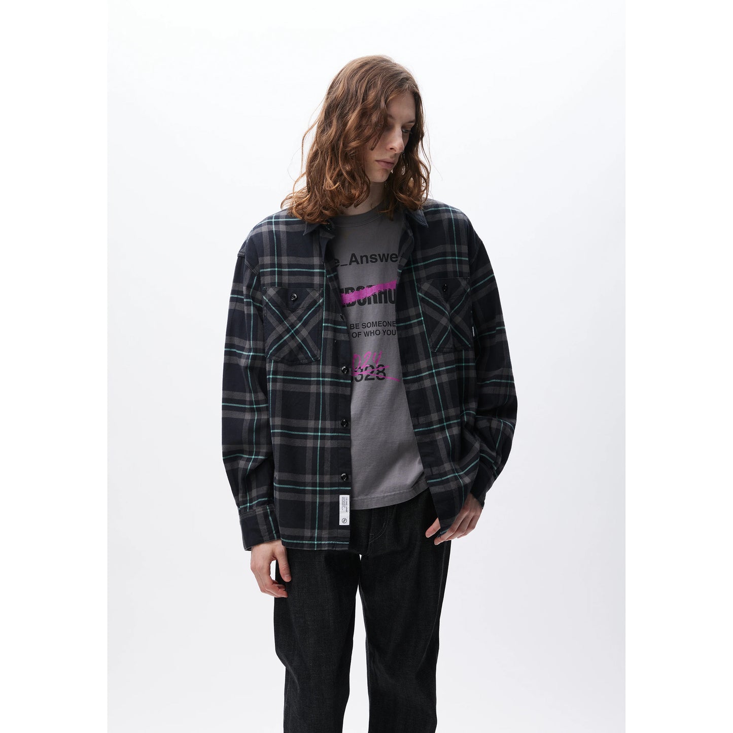 TARTAN CHECK SHIRT L / BLACK