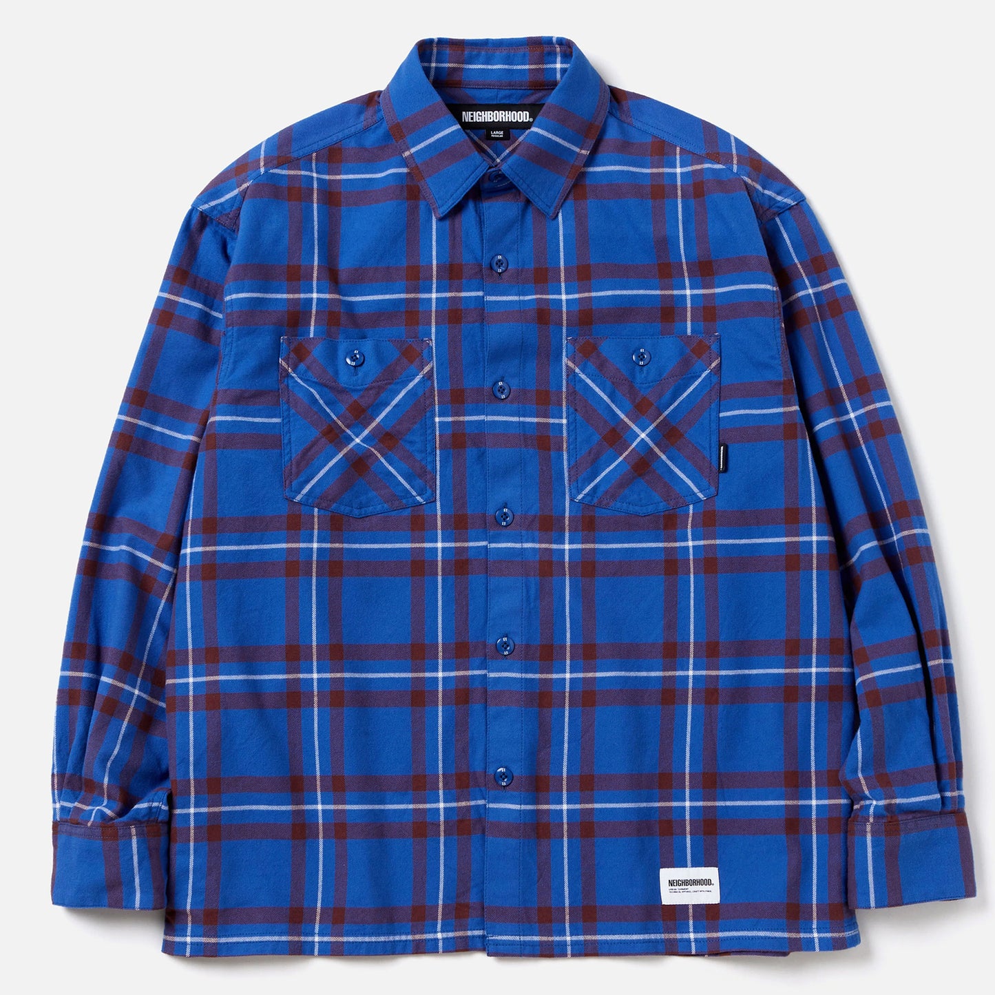 TARTAN CHECK SHIRT L / BLUE