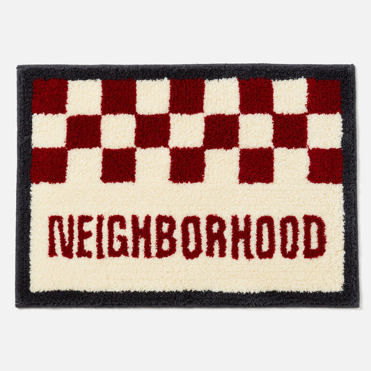 NH X GALLERY 1950 . CHECKER RUG MAT / RED