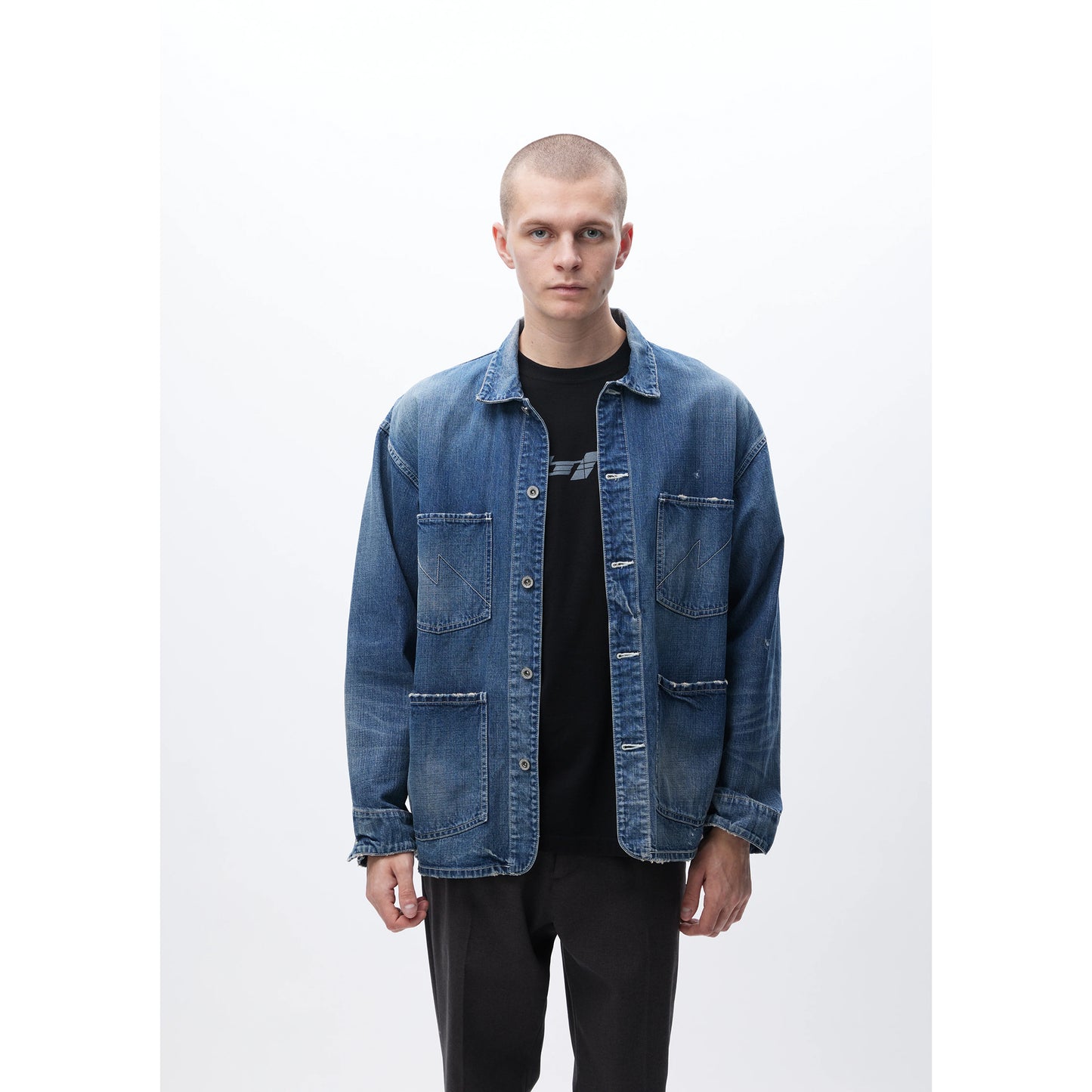 WASHED COVERALL JACKET / INDIGO