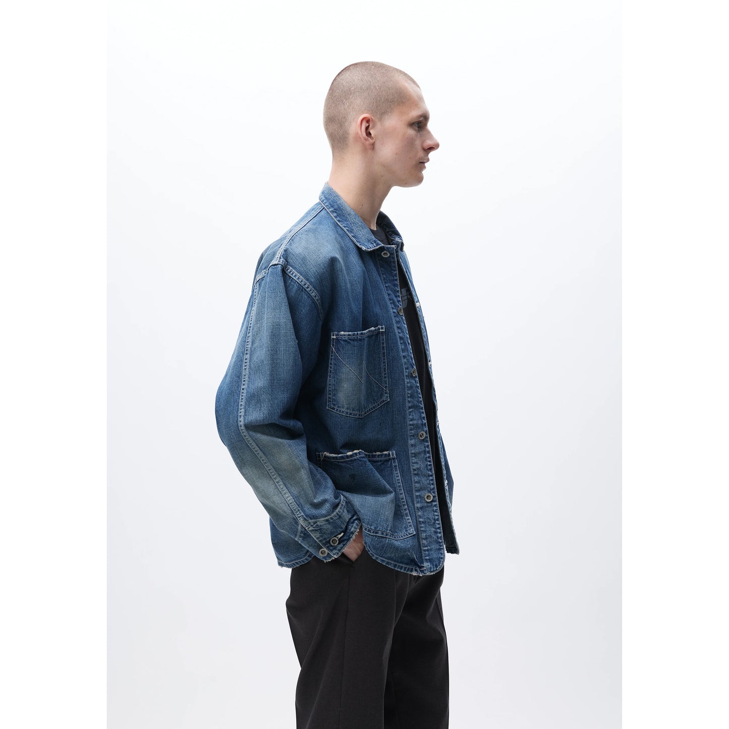 WASHED COVERALL JACKET / INDIGO