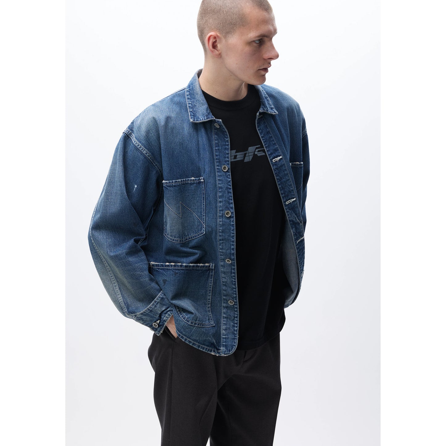 WASHED COVERALL JACKET / INDIGO