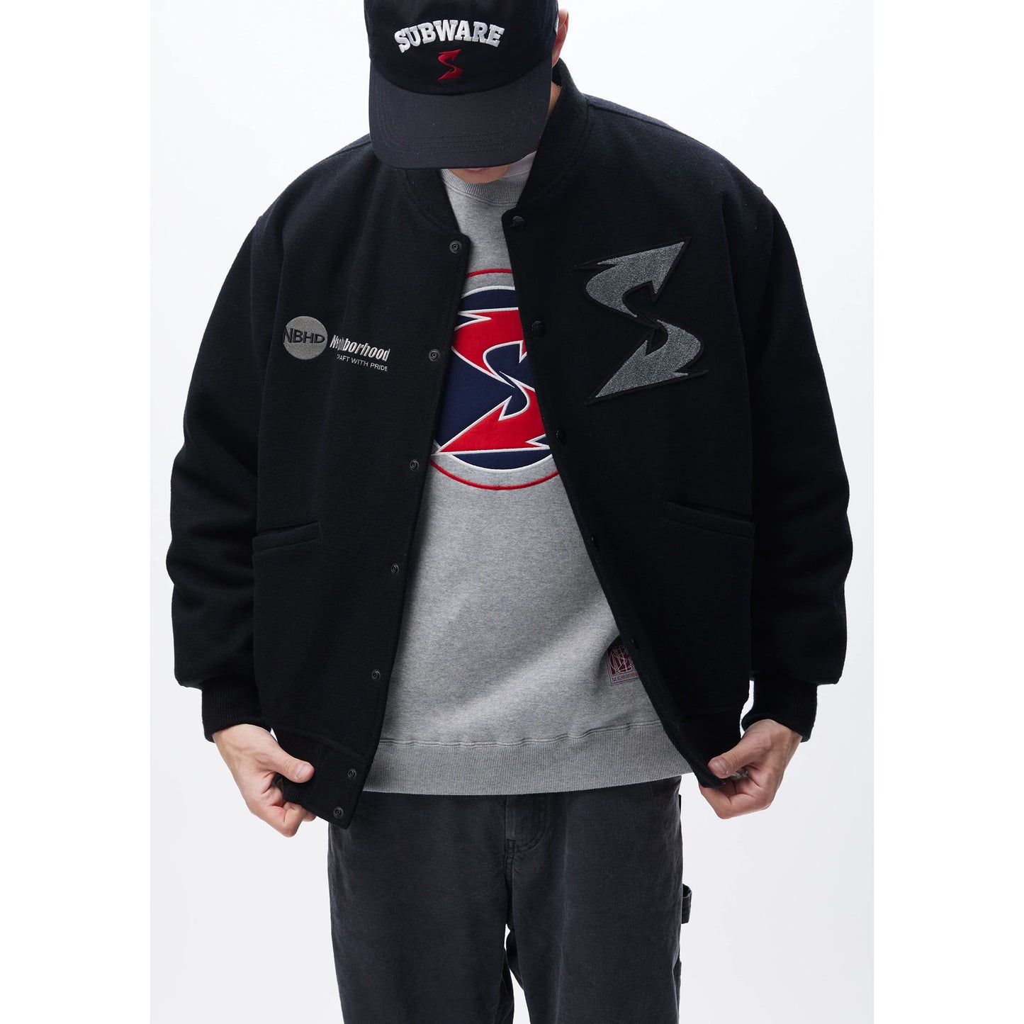 NH X SUBWARE . STADIUM JACKET / BLACK