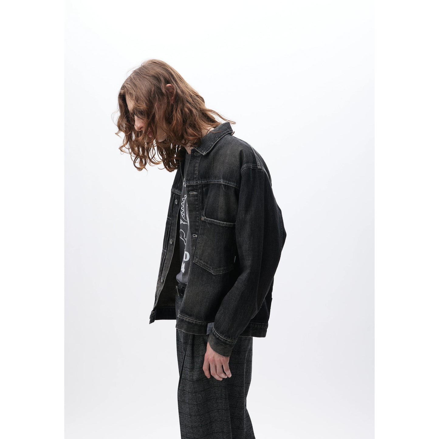 WASHED DENIM TYPE-1 JACKET / BLACK