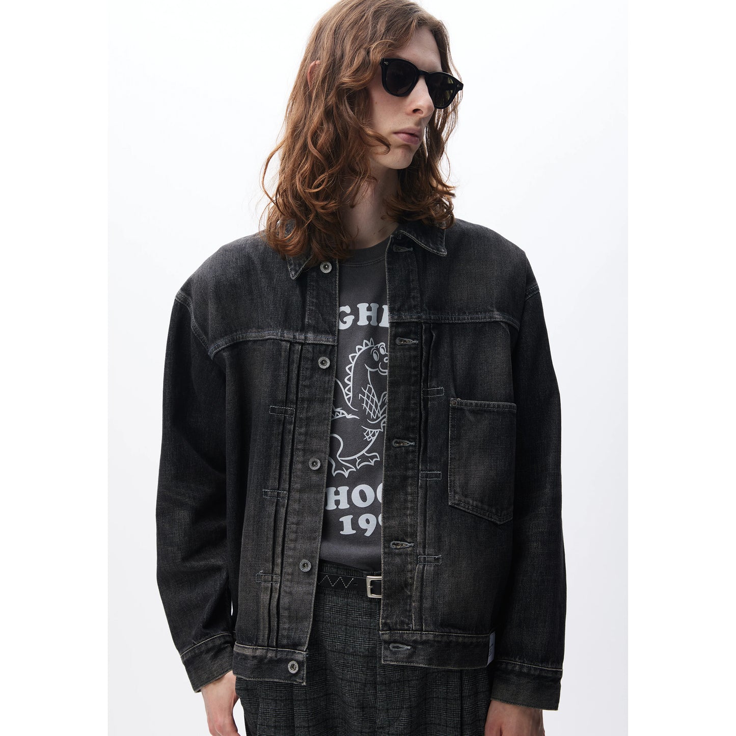 WASHED DENIM TYPE-1 JACKET / BLACK