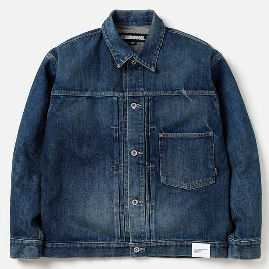 WASHED DENIM TYPE-1 JACKET / INDIGO