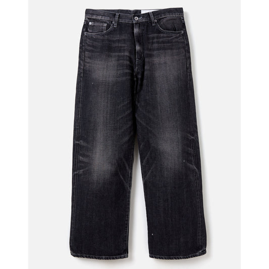 WASHED DENIM DP WIDE PANTS / BLACK