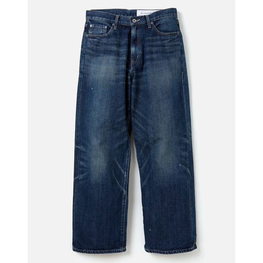 WASHED DENIM DP WIDE PANTS / INDIGO