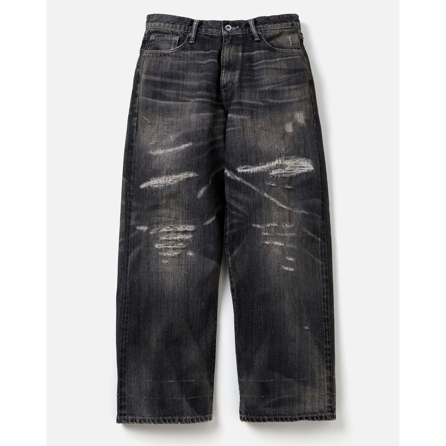 SAVAGE DENIM DP WIDE PANTS / BLACK