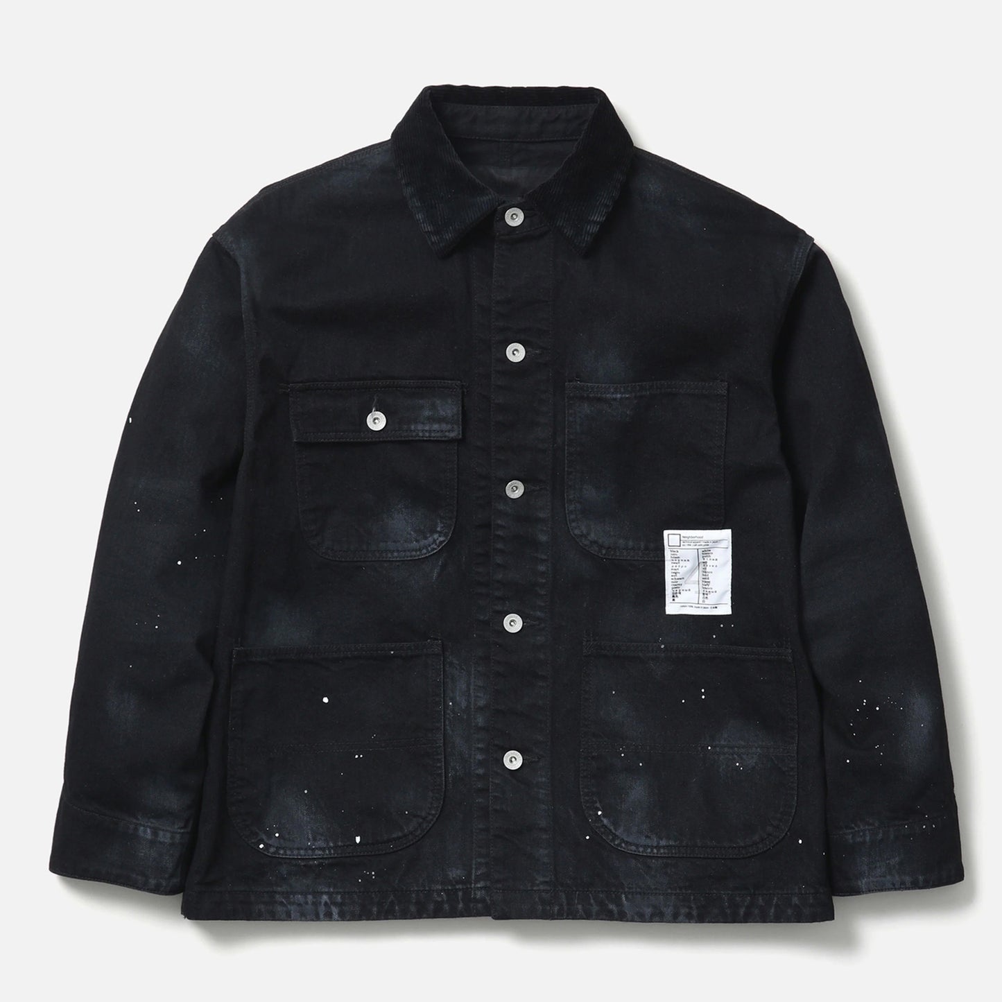 BW . WASHED COVERALL JACKET / BLACK