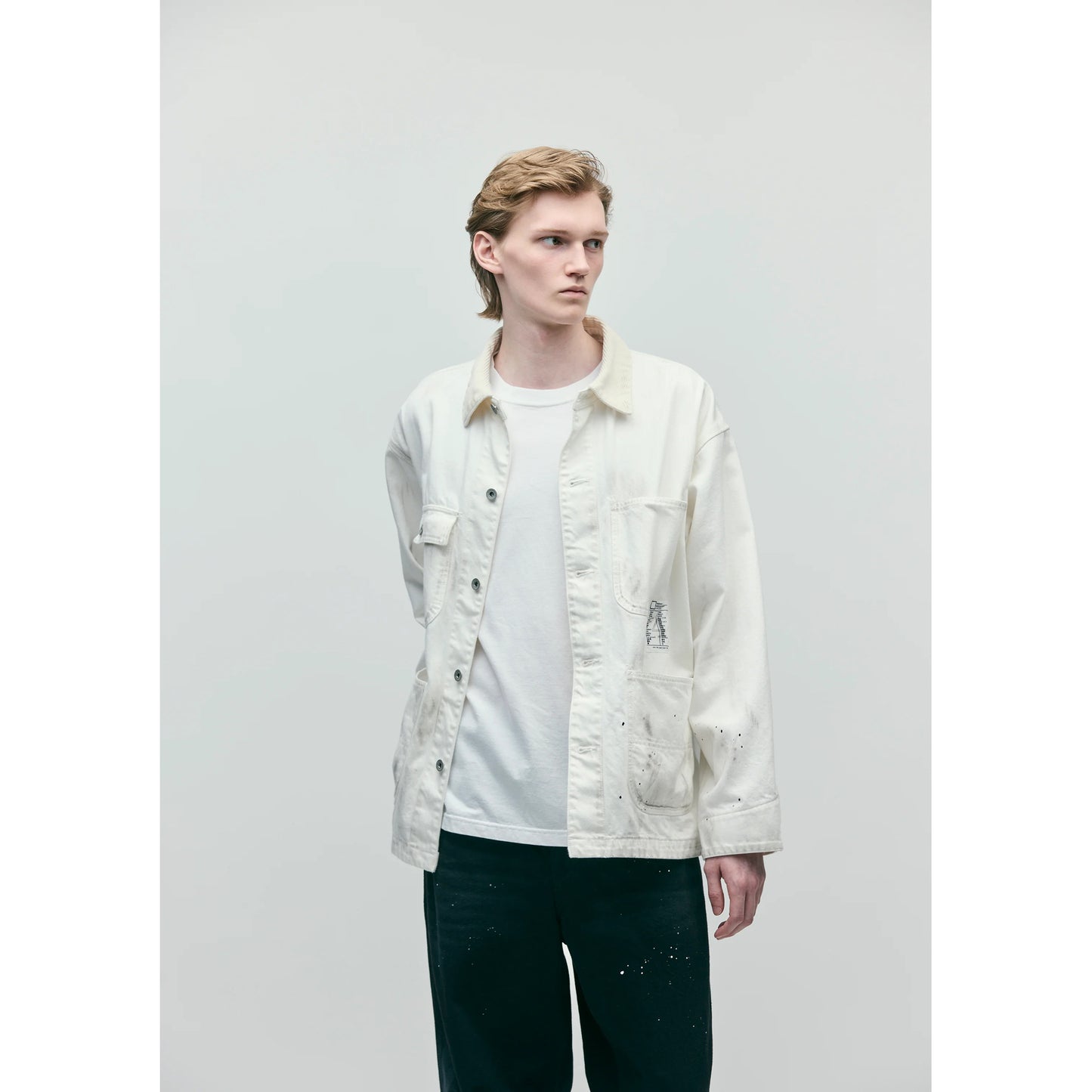 BW . WASHED COVERALL JACKET / WHITE
