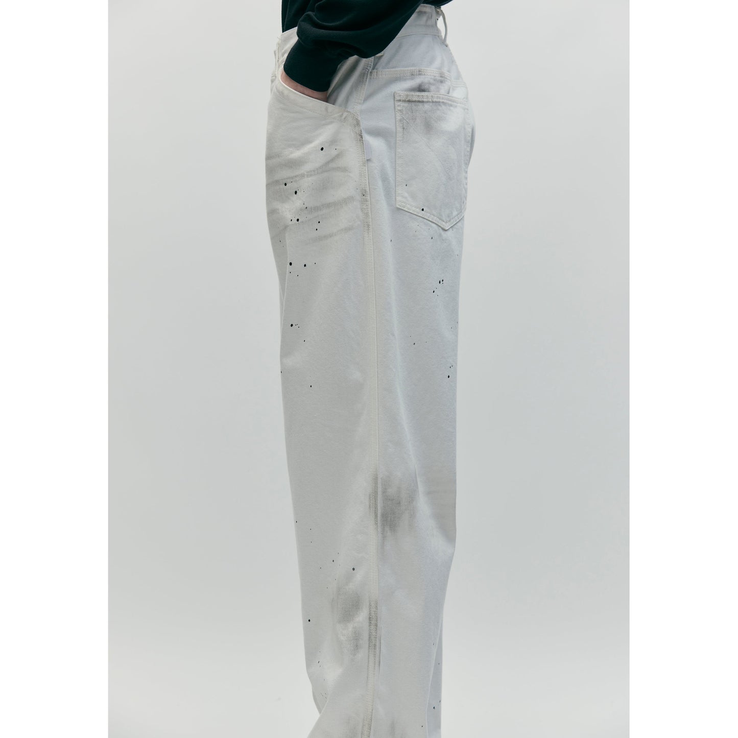 BW . WASHED UTILITY PANTS / WHITE