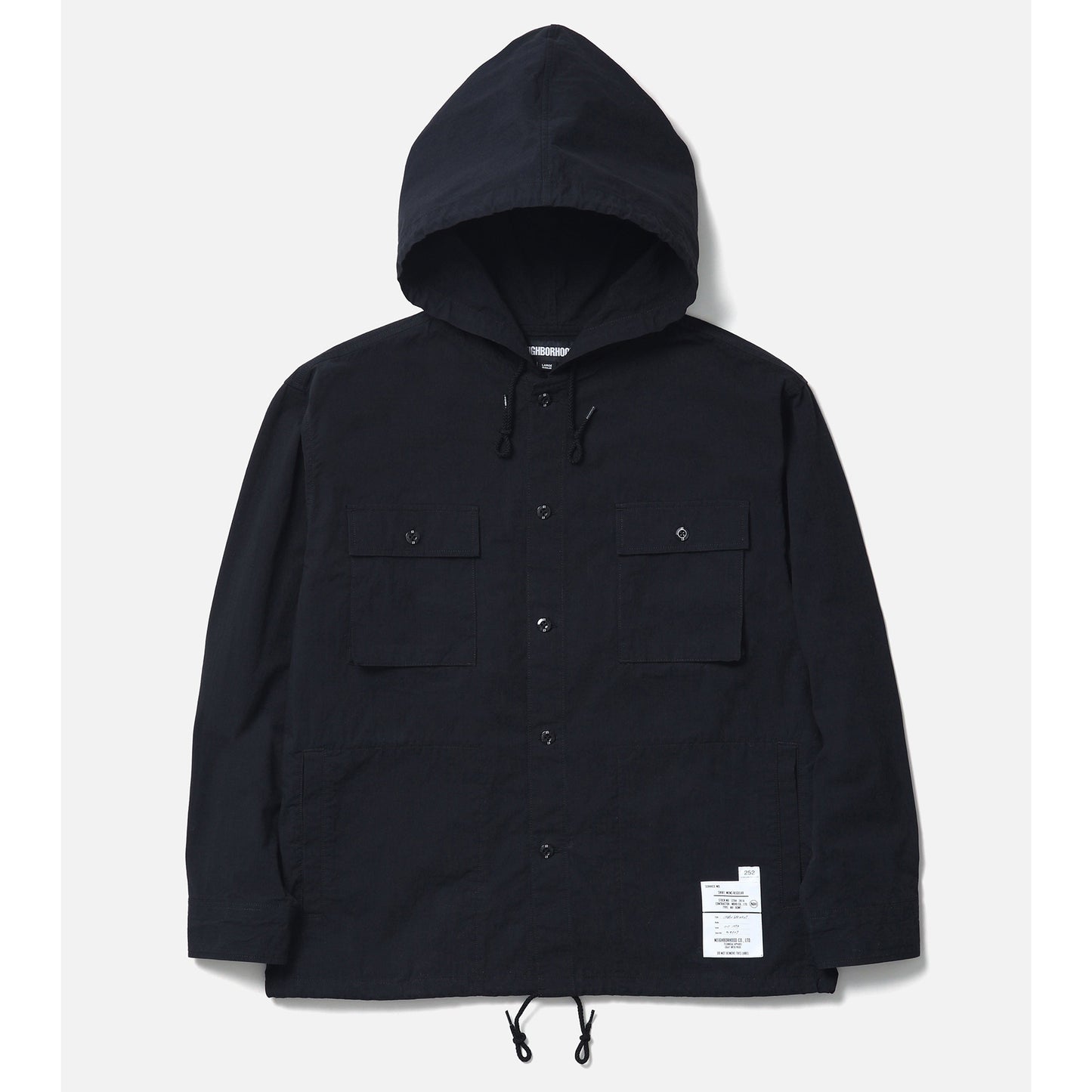 HOODED SHIRT LS / BLACK