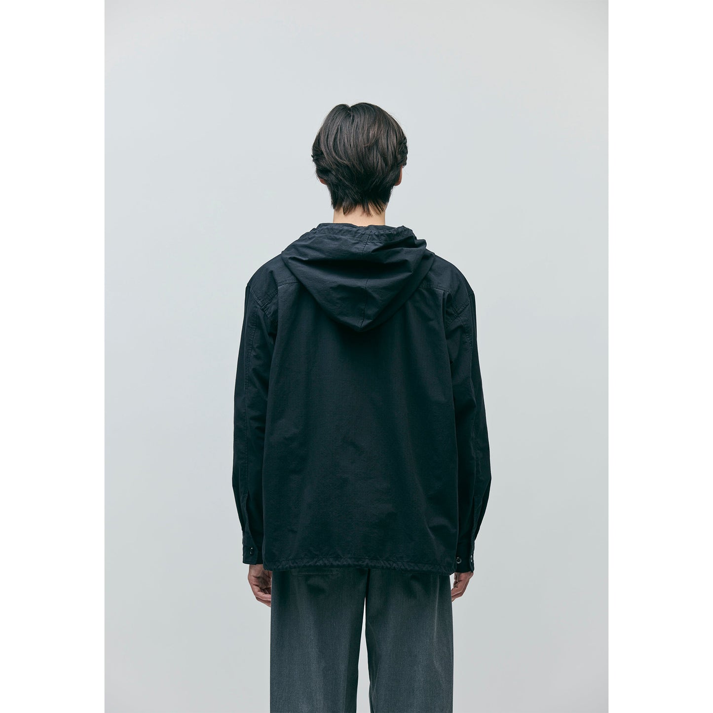 HOODED SHIRT LS / BLACK