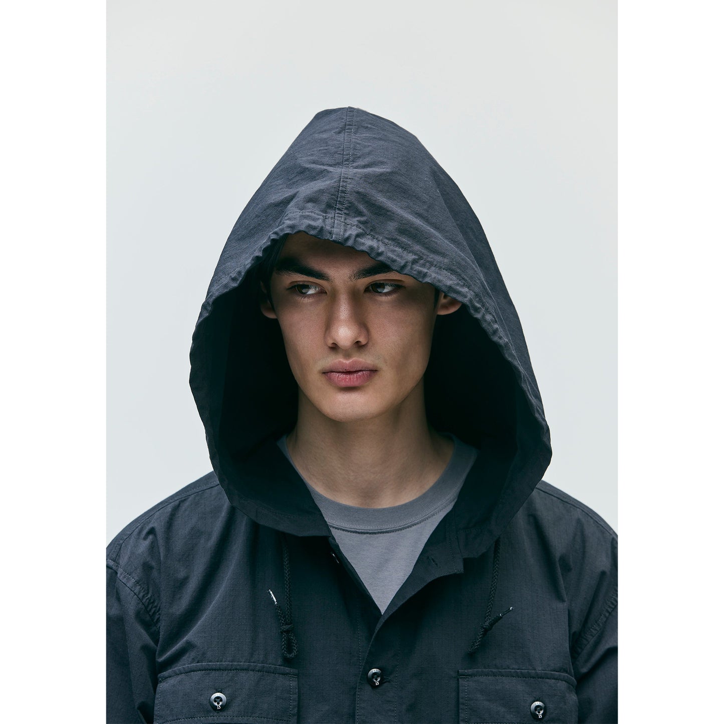 HOODED SHIRT LS / BLACK