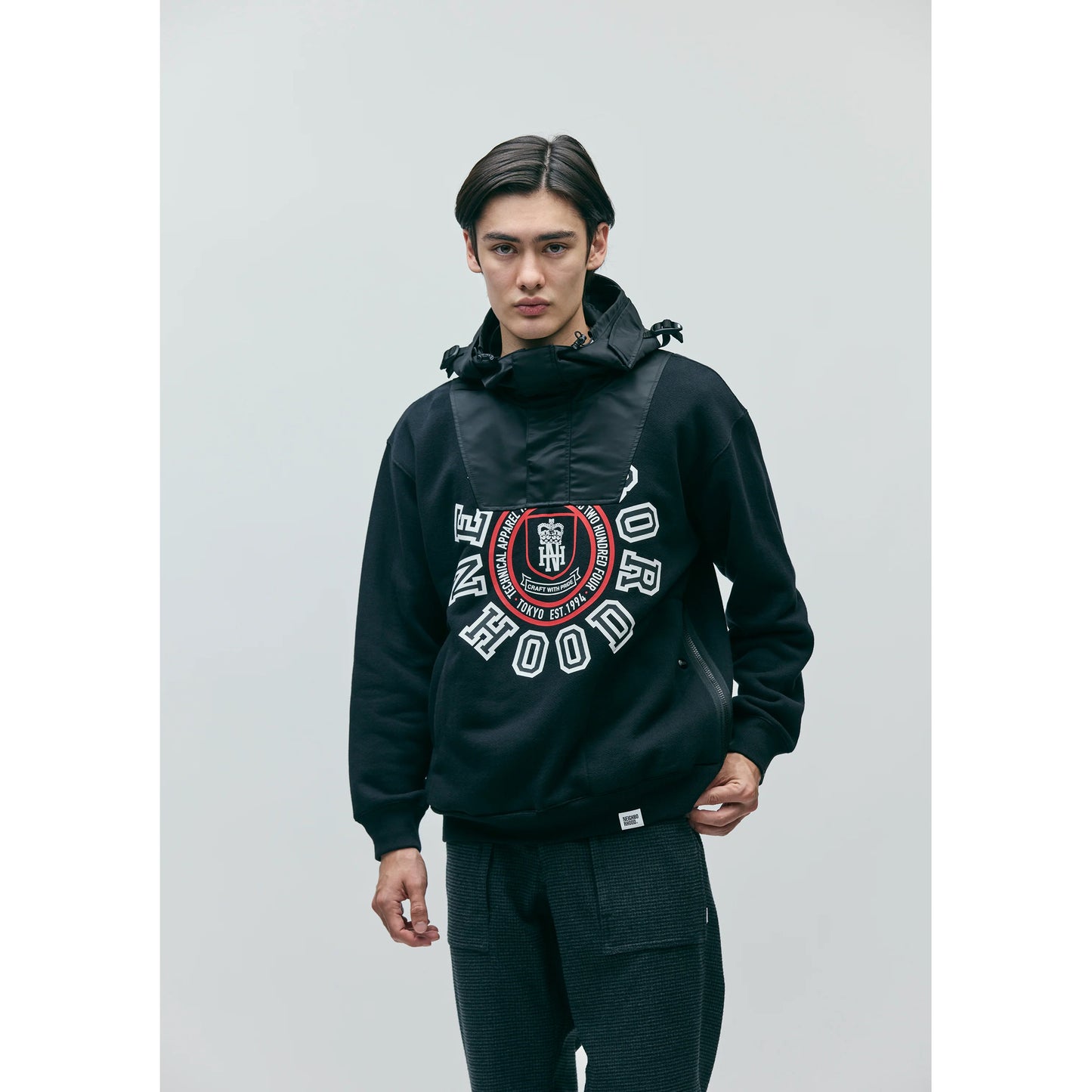COMBINATION SWEAT HOODIE LS / BLACK