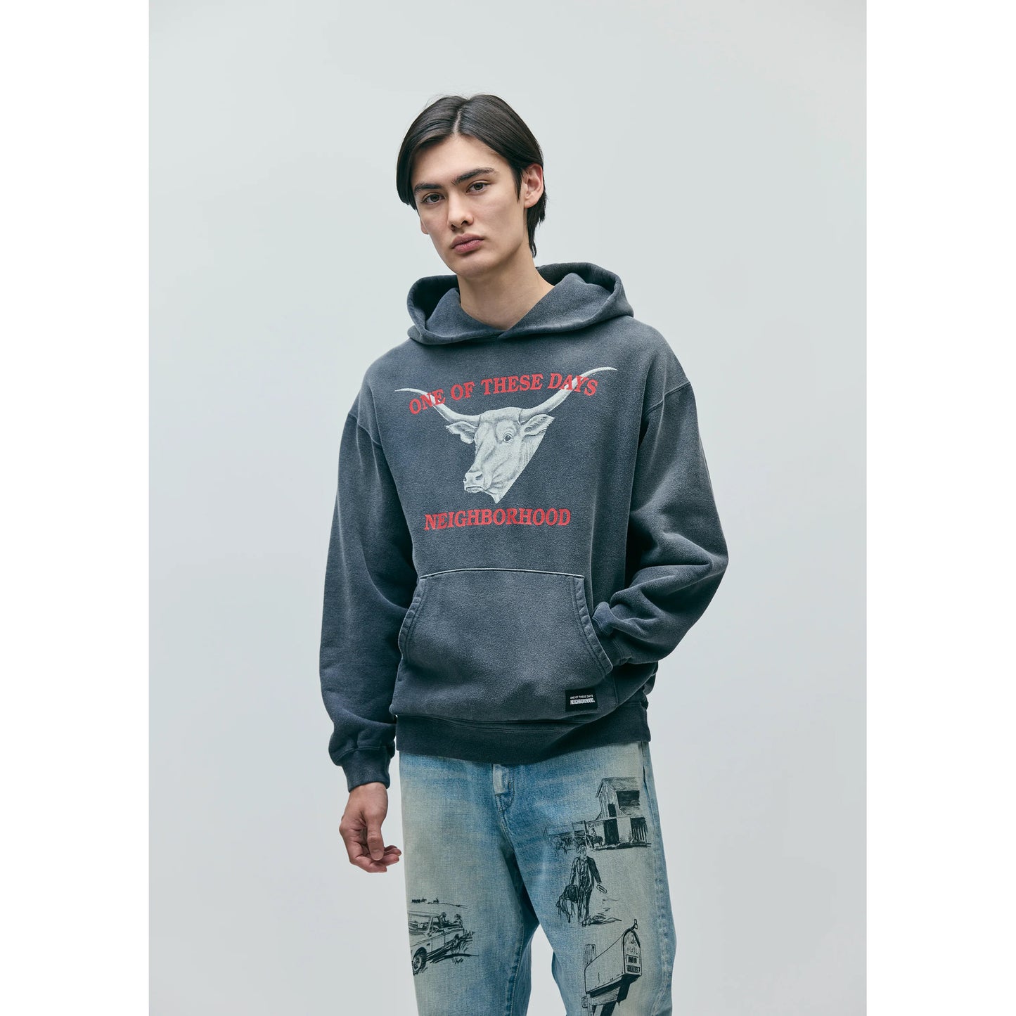 NH X OOTD . SWEAT HOODIE LS / BLACK