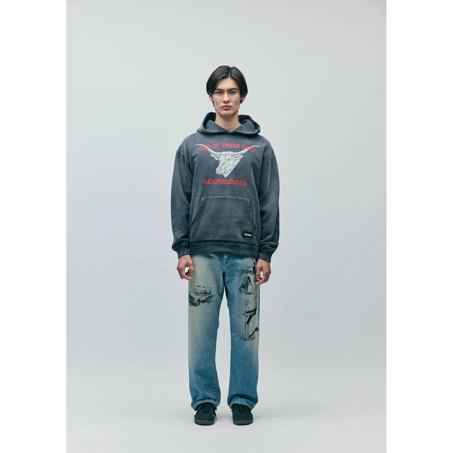 NH X OOTD . SWEAT HOODIE LS / BLACK