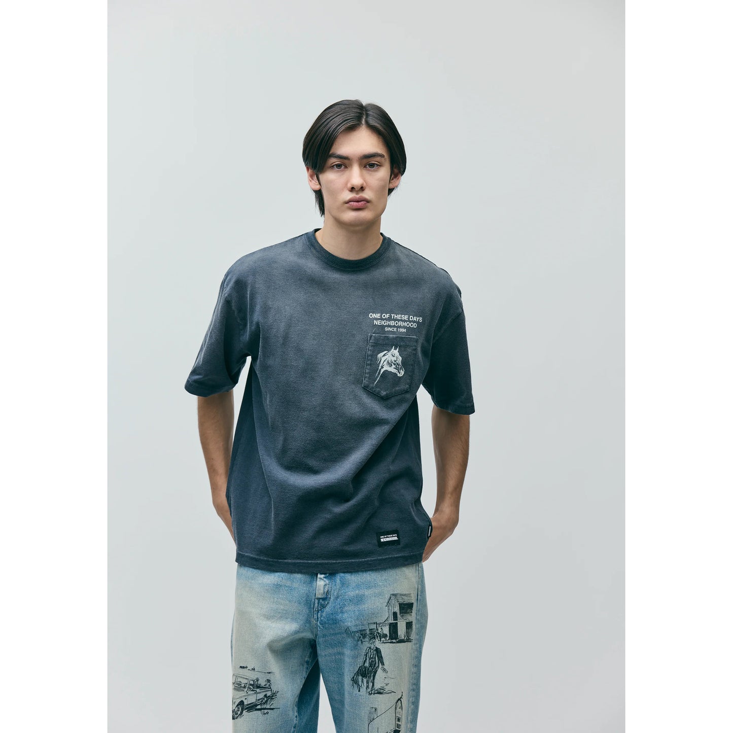 NH X OOTD . CREWNECK SS / BLACK