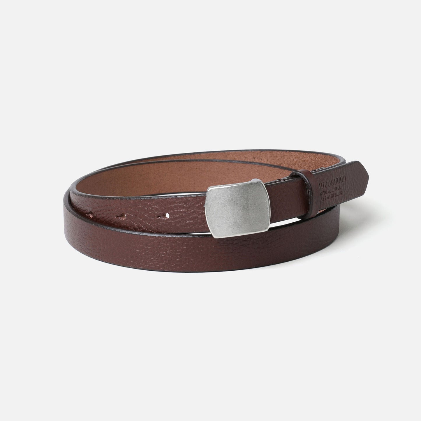 LEATHER BELT NARROW / BROWN