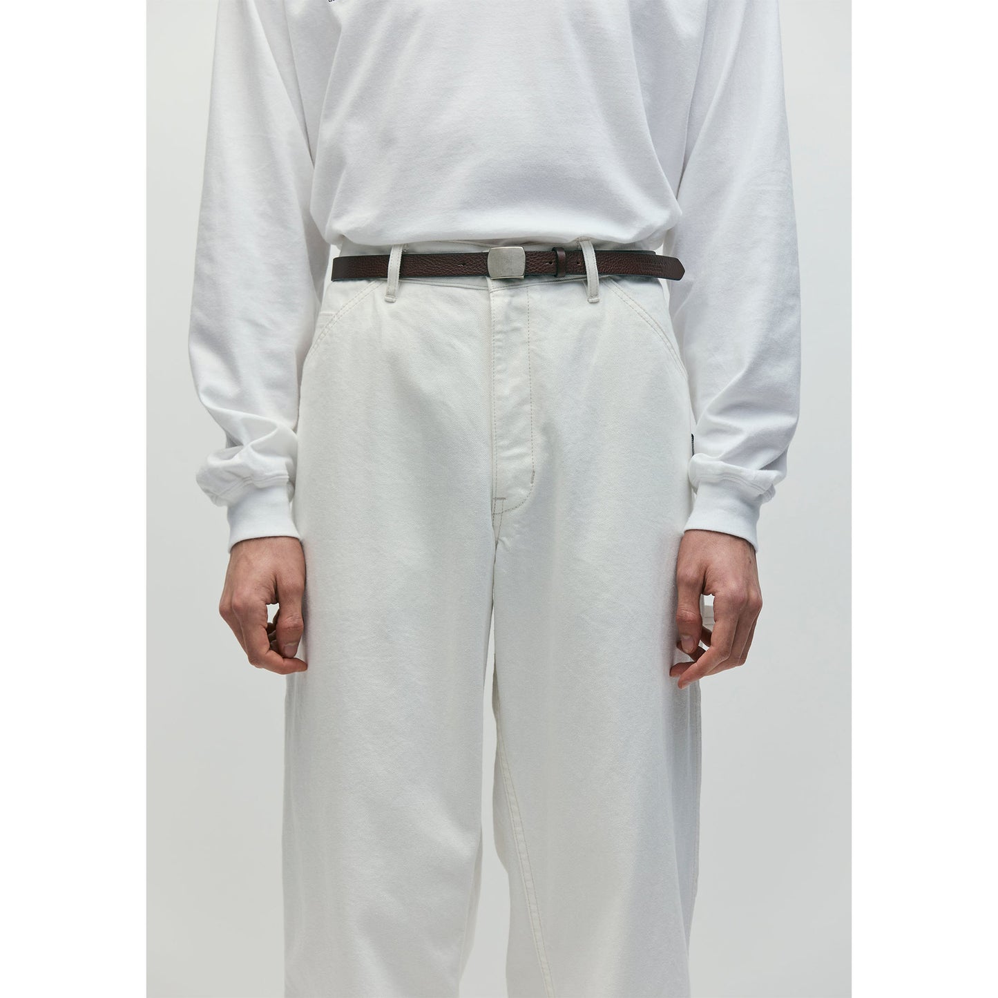 LEATHER BELT NARROW / BROWN