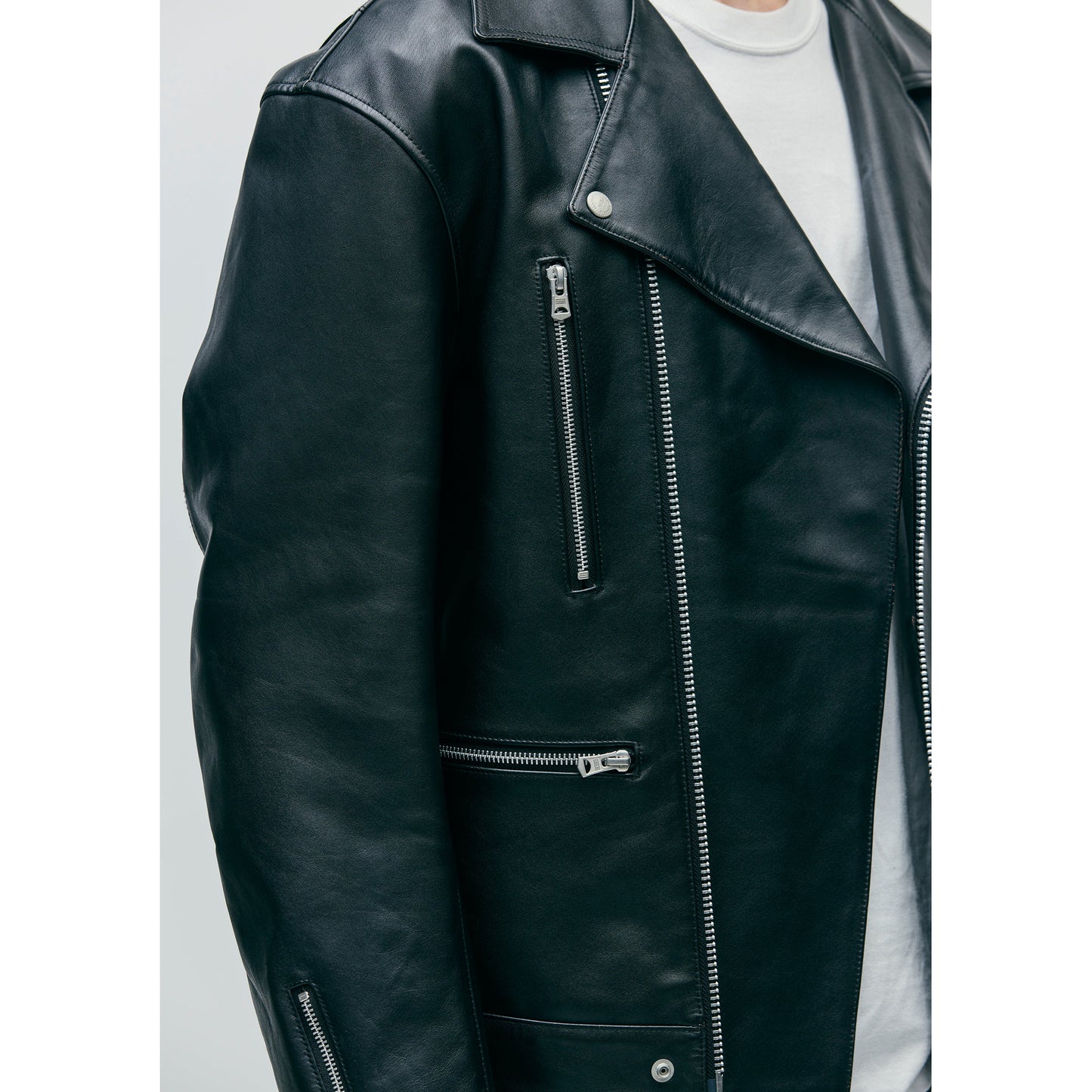 LEATHER RIDERS JACKET / BLACK