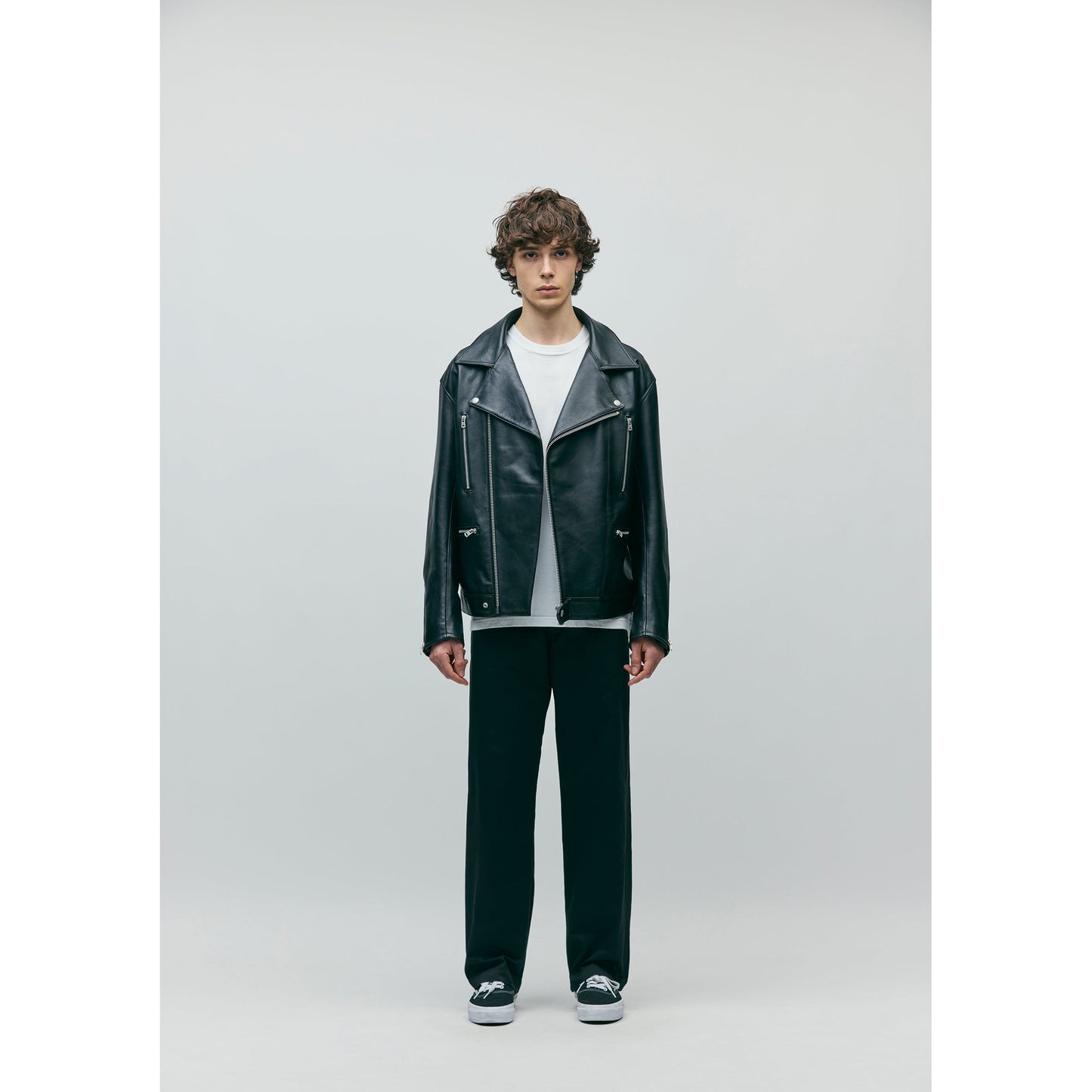 LEATHER RIDERS JACKET / BLACK