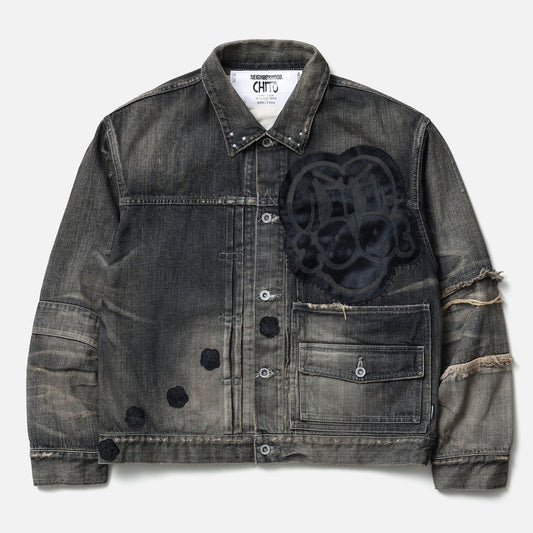 NH x CHITO . SAVAGE DENIM TYPE-1 JACKET MOD / BLACK