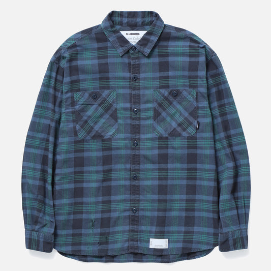 SAVAGE TARTAN CHECK SHIRT LS / BLUE×GREEN