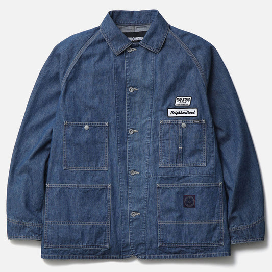 NH X M&M . WASHED DENIM COVERALL JACKET / INDIGO