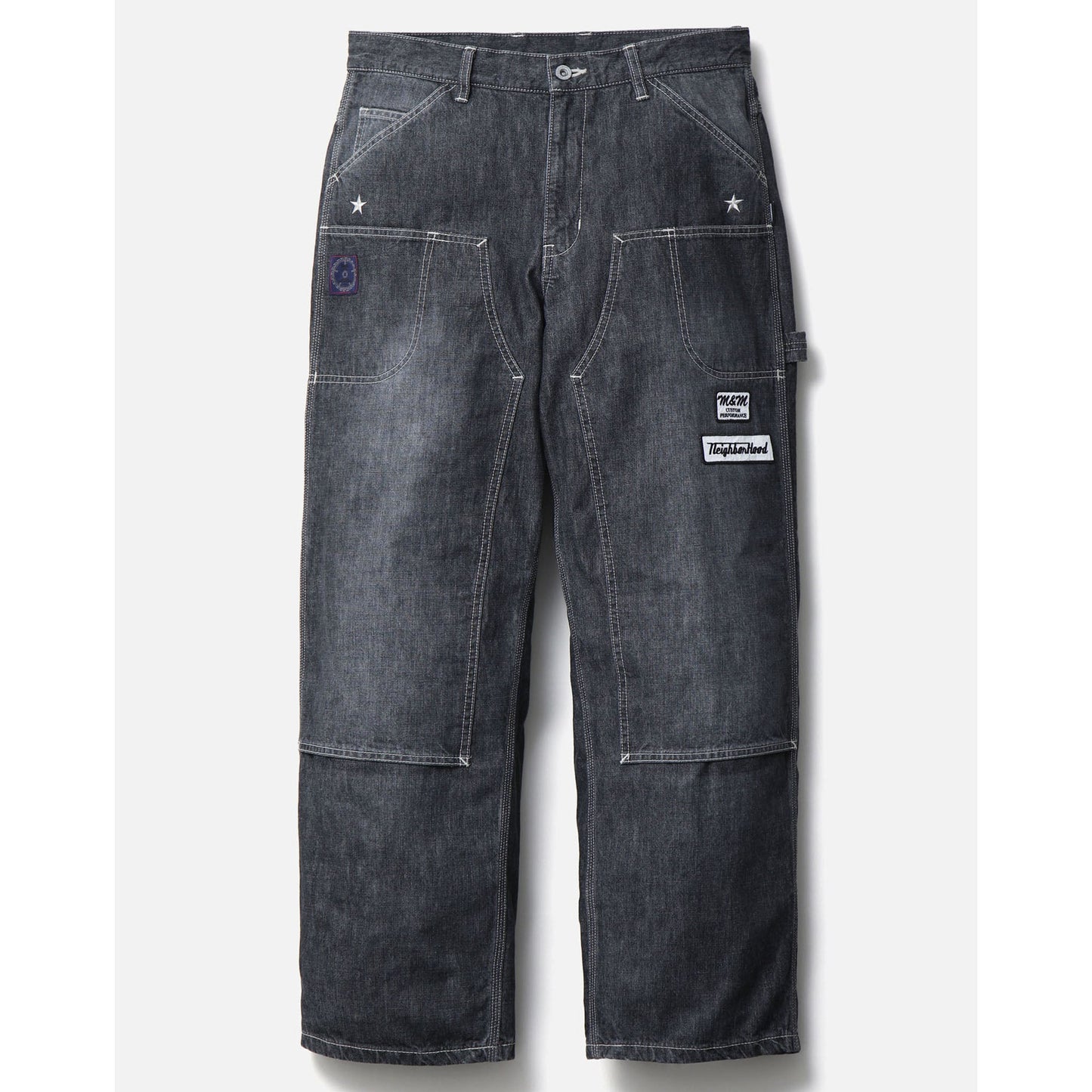 NH X M&M . WASHED DENIM PAINTER PANTS / BLACK