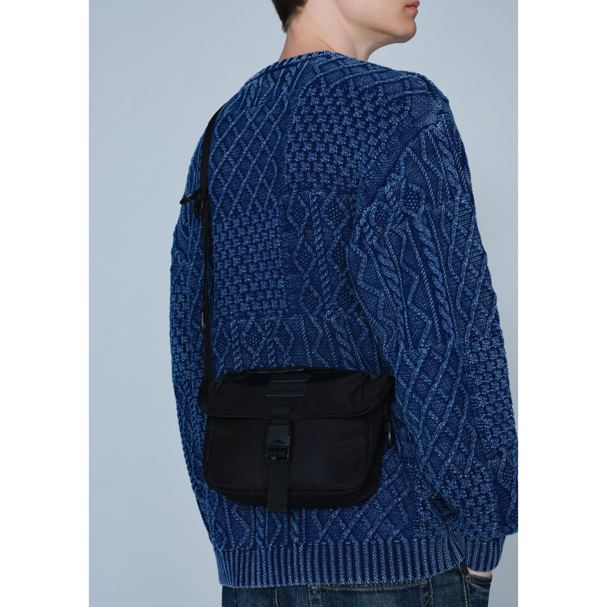 NH X BAICYCLON . FLAP SHOULDER BAG / BLACK