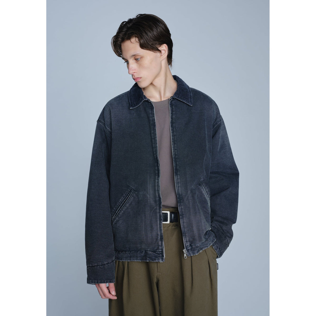 WASHED DUCK WORK JACKET / BLACK