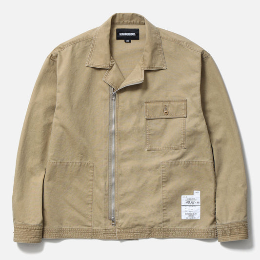 ZIP FIELD SHIRT LS / BEIGE