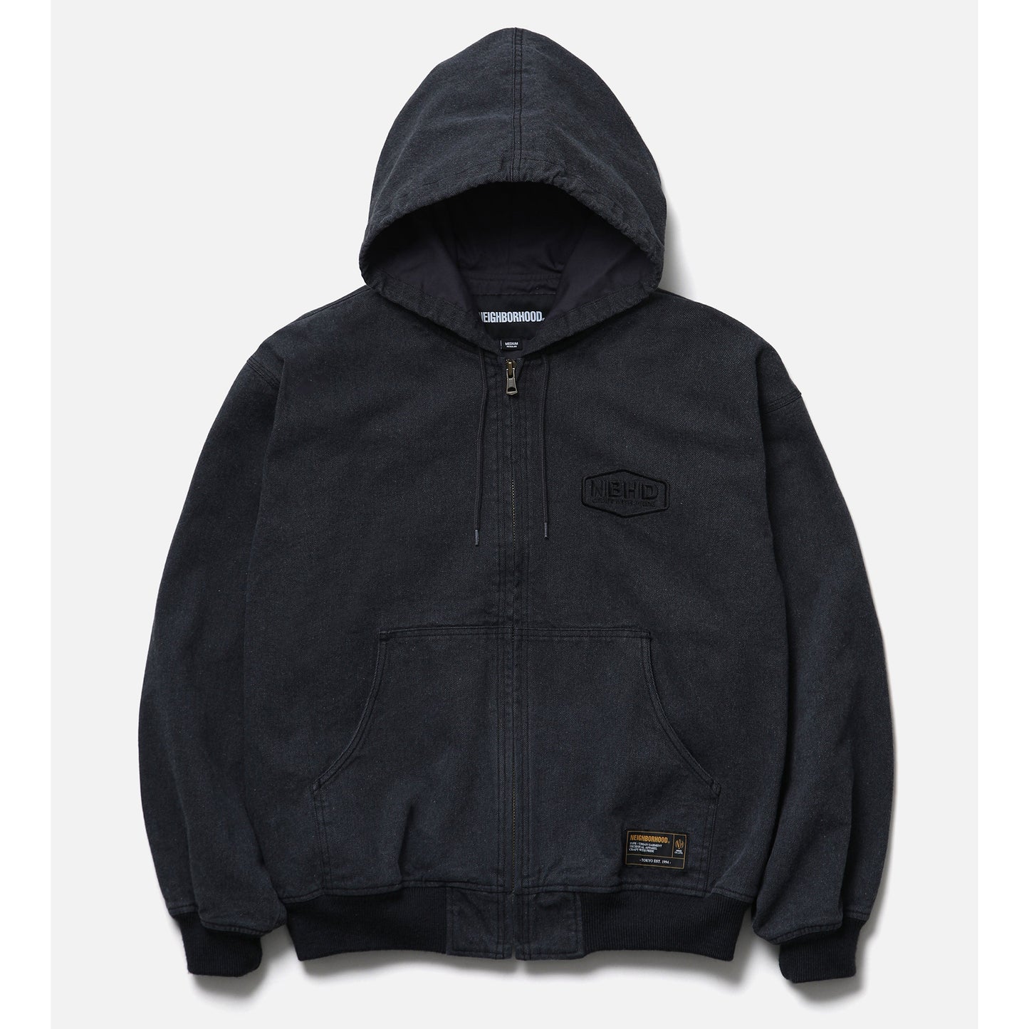 ZIP HOODED JACKET / BLACK