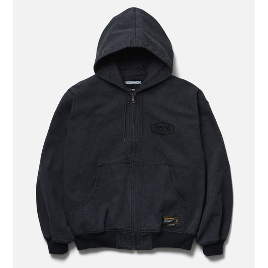 ZIP HOODED JACKET / BLACK