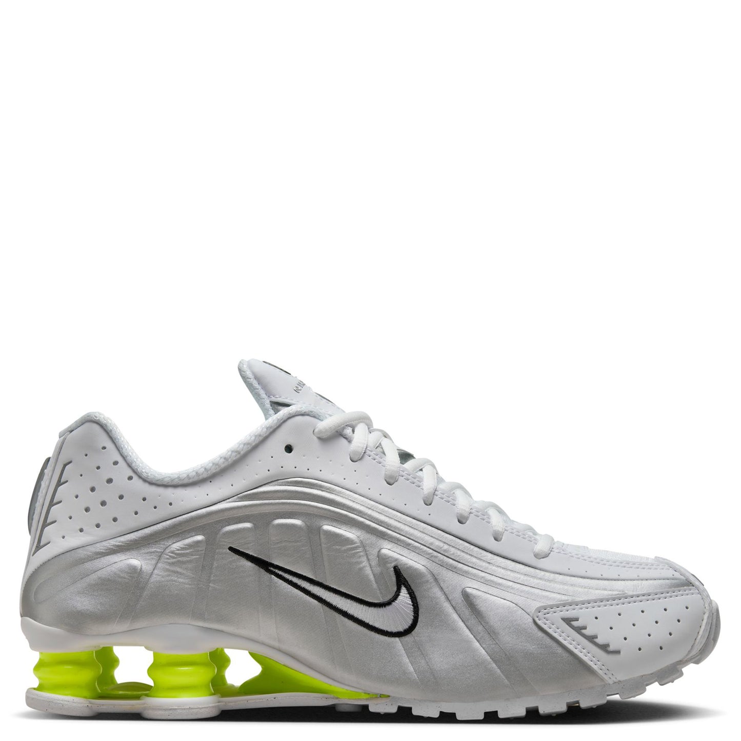 WMNS SHOX R4 / 102:WHITE/WHITE-METALLIC SILVER