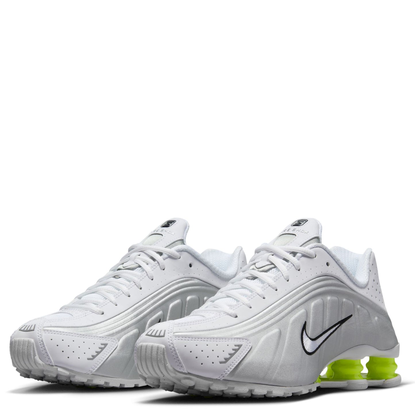 WMNS SHOX R4 / 102:WHITE/WHITE-METALLIC SILVER