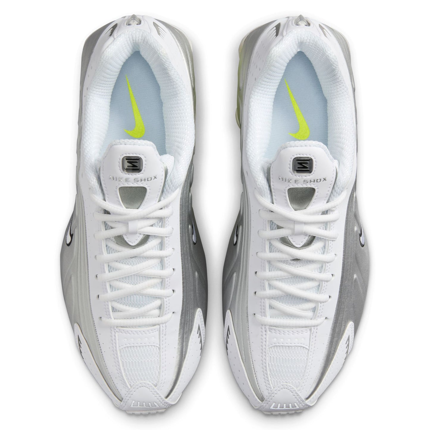 WMNS SHOX R4 / 102:WHITE/WHITE-METALLIC SILVER