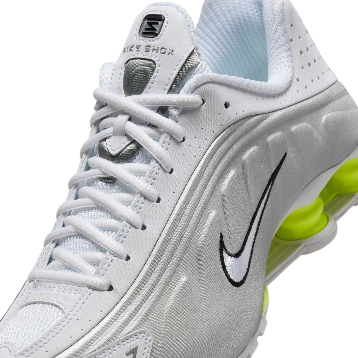 WMNS SHOX R4 / 102:WHITE/WHITE-METALLIC SILVER