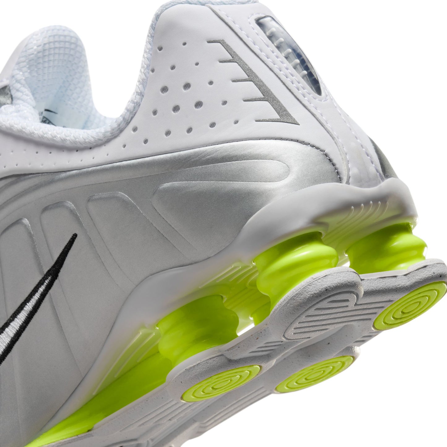 WMNS SHOX R4 / 102:WHITE/WHITE-METALLIC SILVER