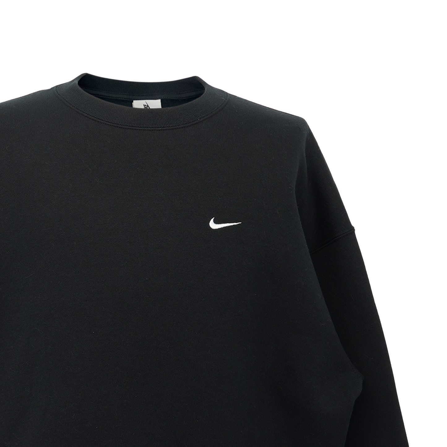 SOLO SWOOSH FLEECE L/S CREW / 010:BLACK/WHITE