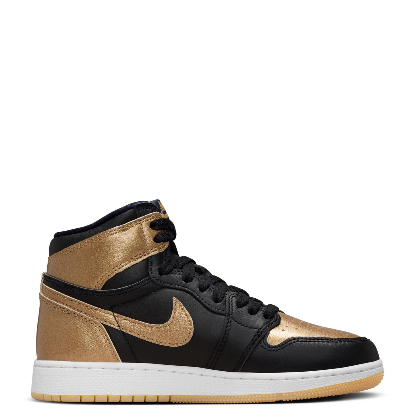 AIR JORDAN 1 RETRO HIGH OG GS / 071:BLACK/METALLIC GOLD-SAIL