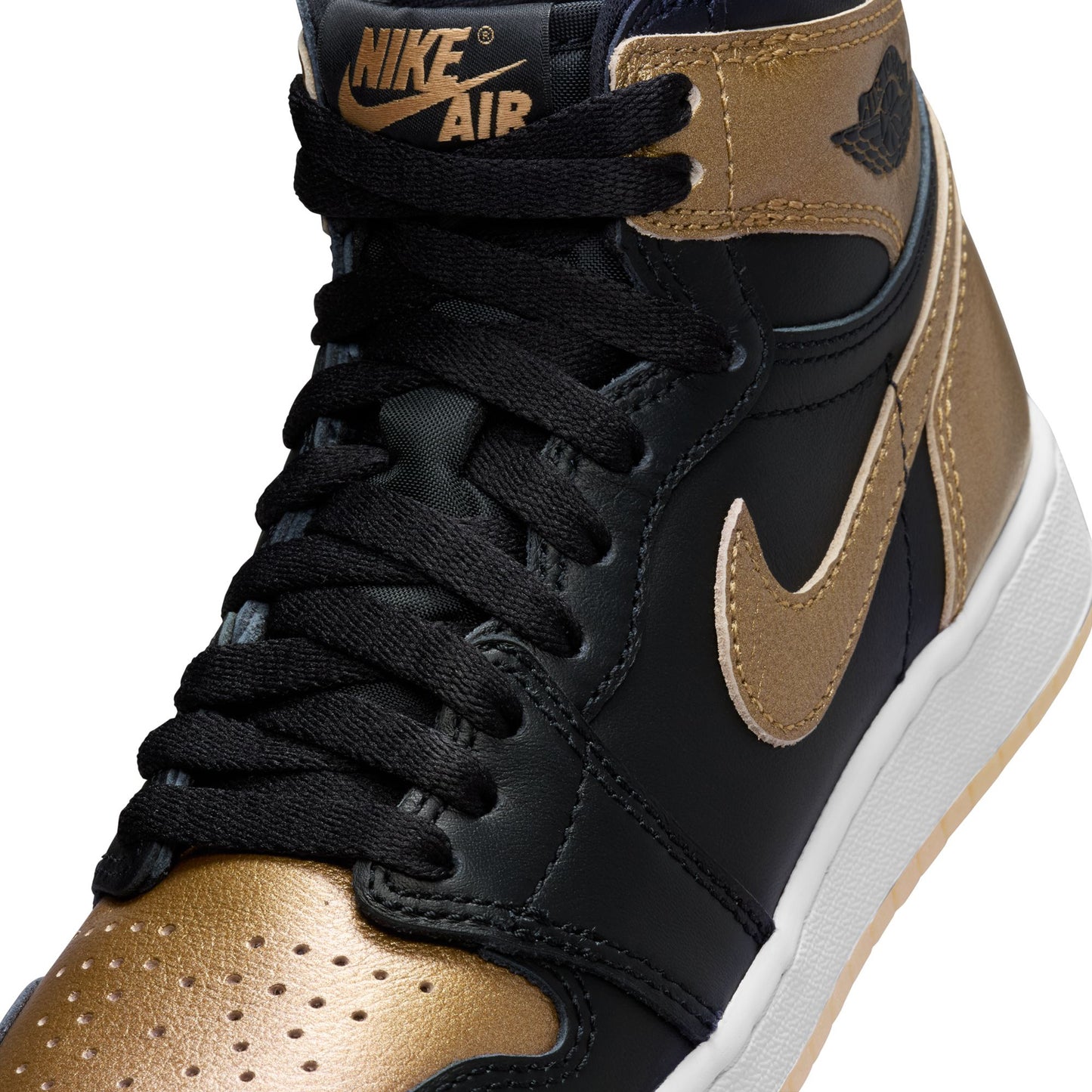 AIR JORDAN 1 RETRO HIGH OG GS / 071:BLACK/METALLIC GOLD-SAIL